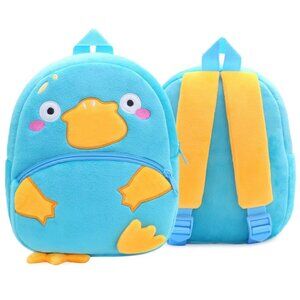 Cute Animal Plush Backpack for Toddlers Kids Gift Bag ( platypus blue )